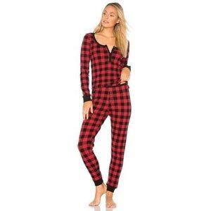 Plush XS Thermal PJ Pajama Set Red Buffalo Plaid Pants Waffle Knit Holiday